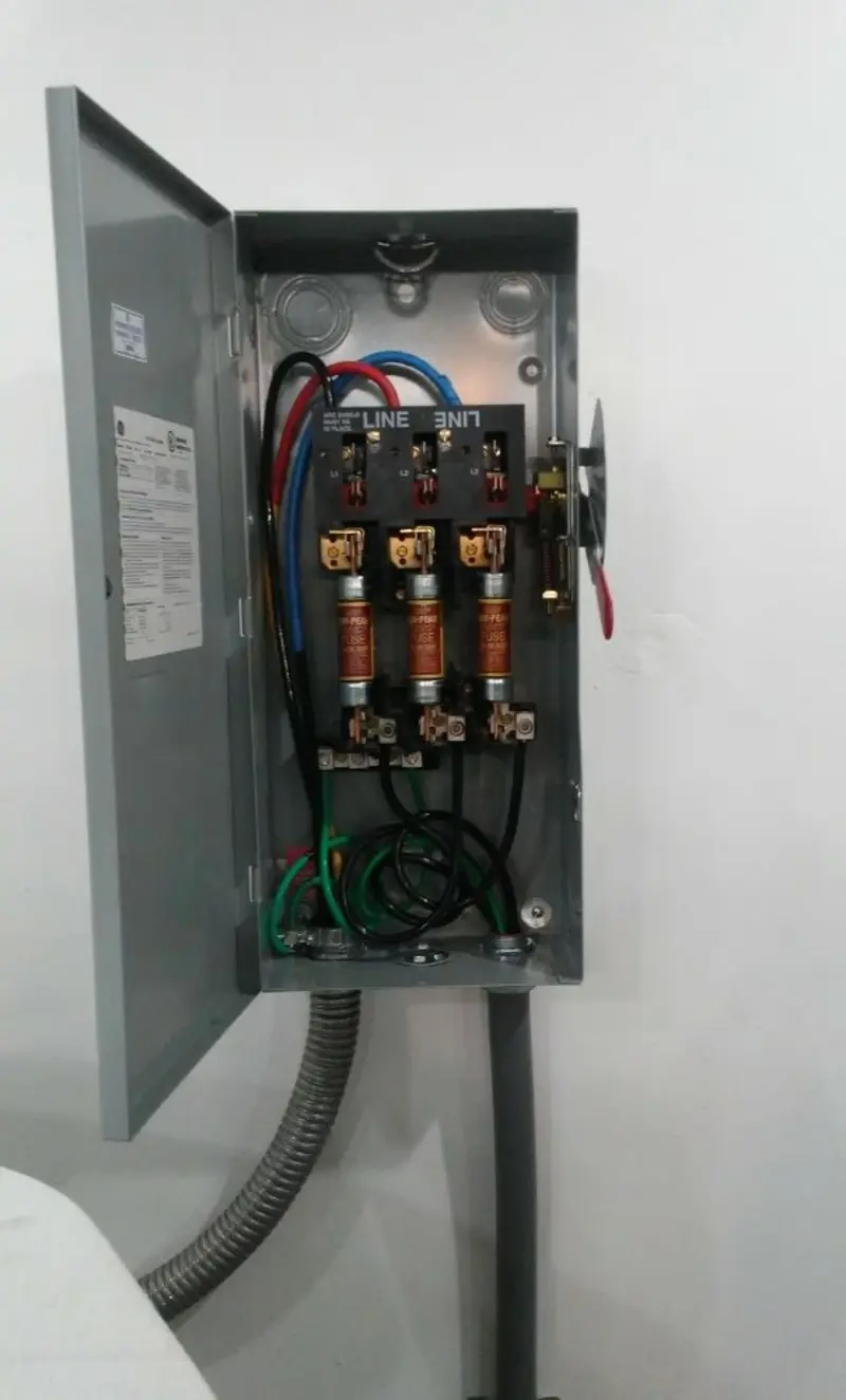 Three-phase disconnect switch installed for Electrical Wiring & Rewiring in Blair
